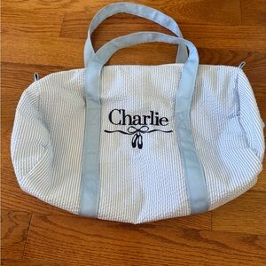 Kids Seersucker Duffel Bag - Charlie